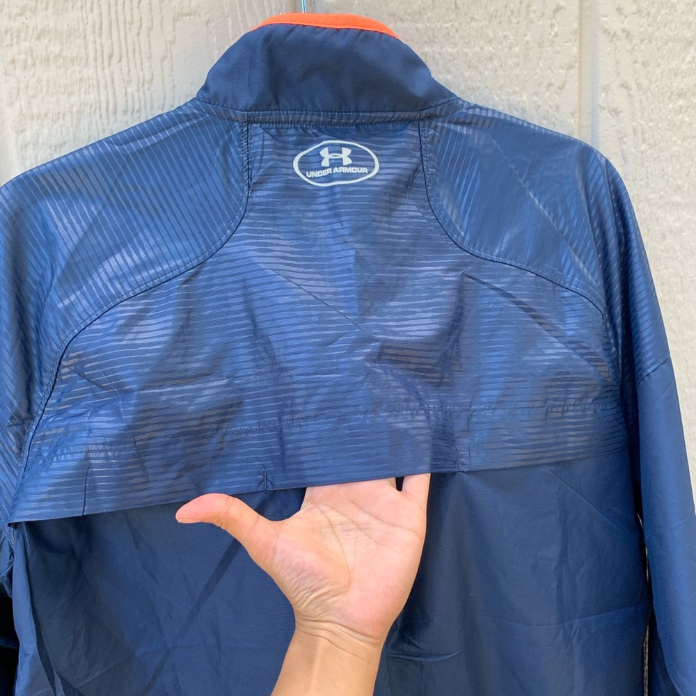 Under Armour blue orange unlined lightweight zip up windbreaker layering coat - Picture 8 of 13